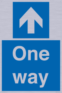 One way with up directional arrow